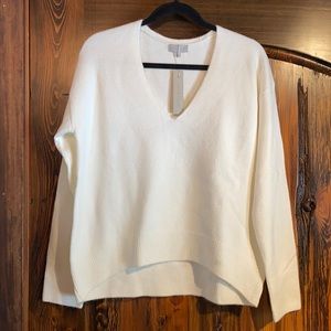 Wool Cashmere Blend V Neck Sweater